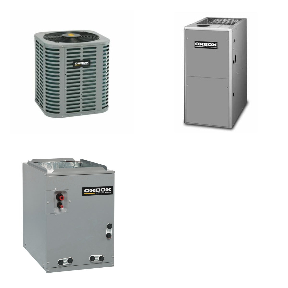 Oxbox Oxbox 2-Ton 24000 BTU R-454B 13.4 SEER2 Gas/Electric Split System - J5AC3024A1000+J801V080BM4SEB+J5MXCB004AC6HC