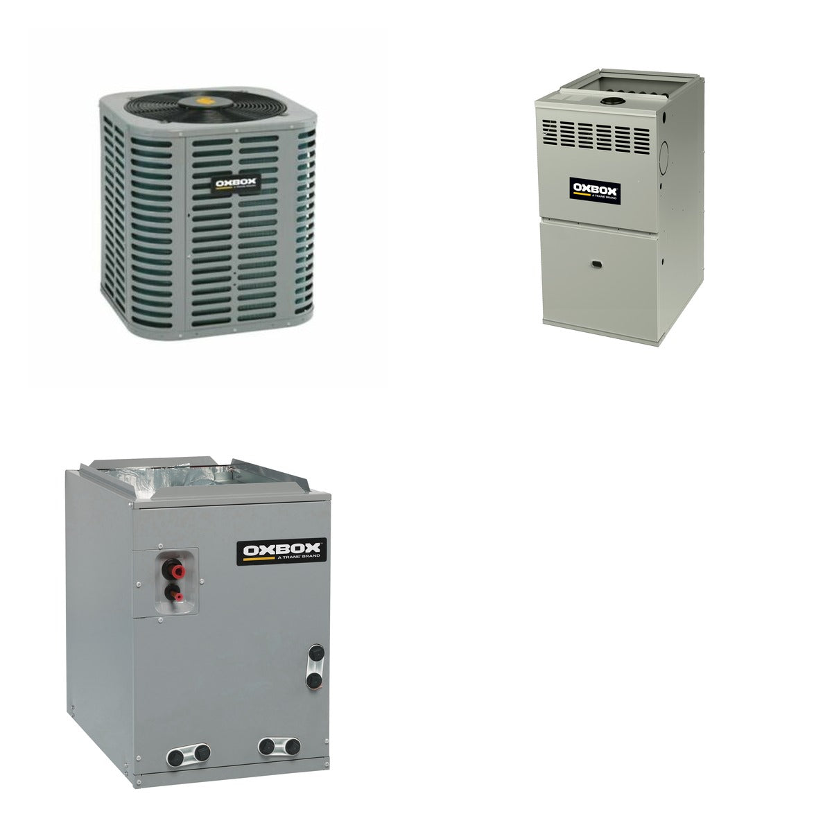 Oxbox Oxbox 2-Ton 24000 BTU R-454B 13.4 SEER2 Gas/Electric Split System - J5AC3024A1000+J801V060BM4SEA+J5MXCB004AC6HC