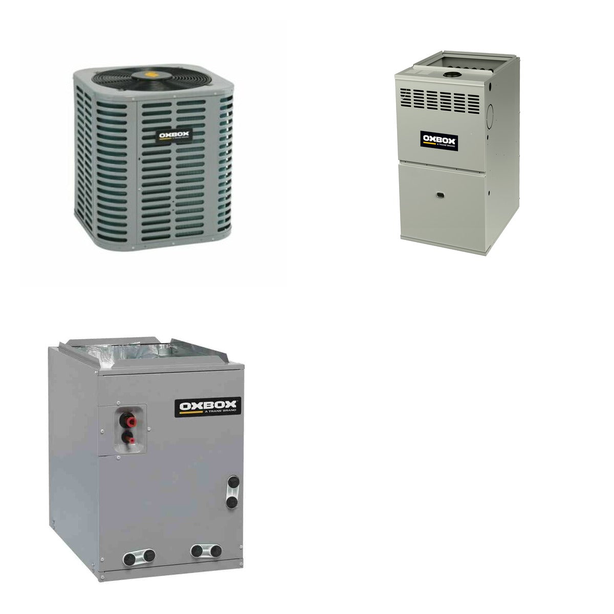 Oxbox Oxbox 2-Ton 24000 BTU R-454B 13.4 SEER2 Gas/Electric Split System - J5AC3024A1000+J801V040AM3SEA+J5MXCA003AC6HC