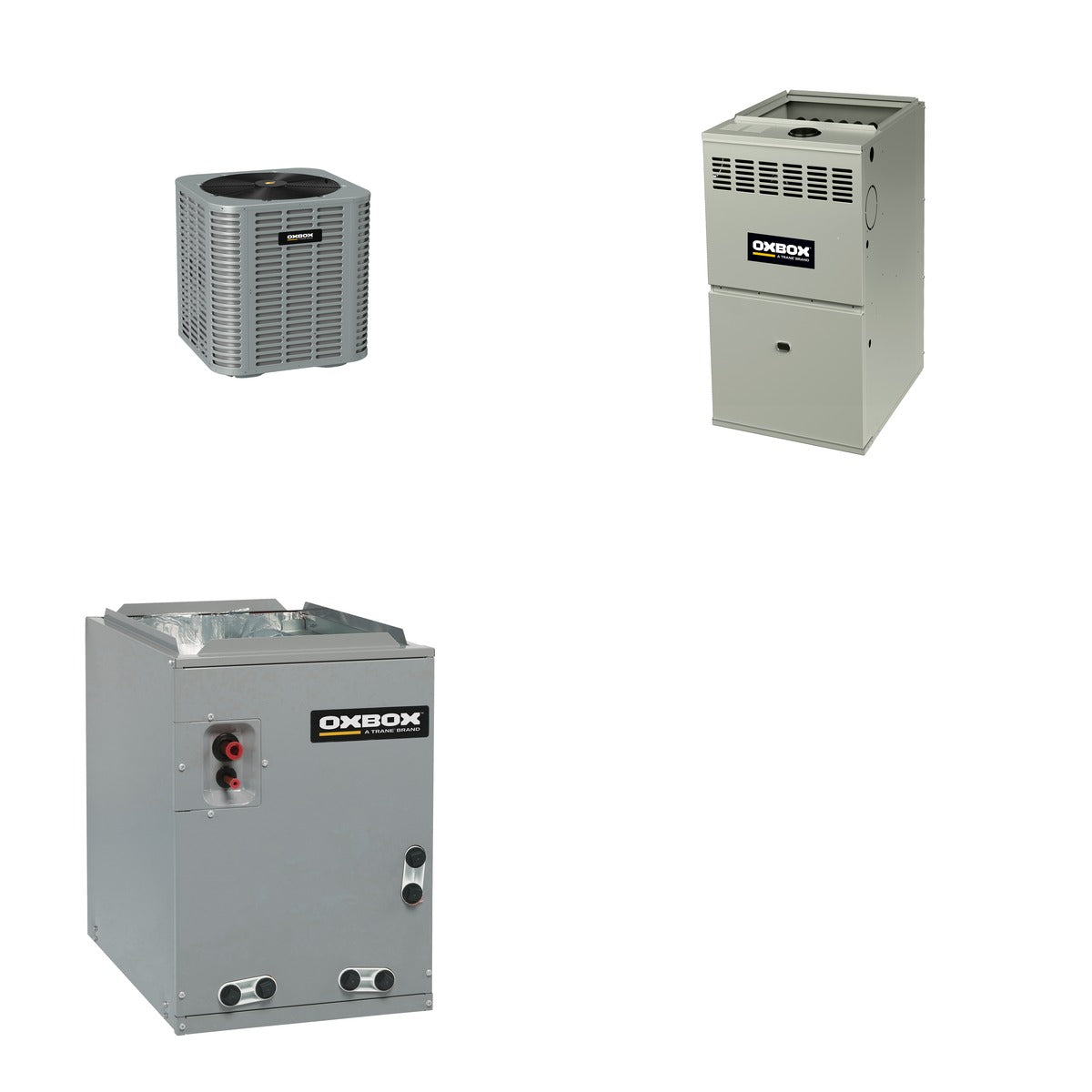 Oxbox Oxbox 2.5-Ton 30000 BTU R-454B 13.4 SEER2 Gas/Electric Split System - J5AC3030A1000+J801V060BM4SEA+J5MXCB004AC6HC