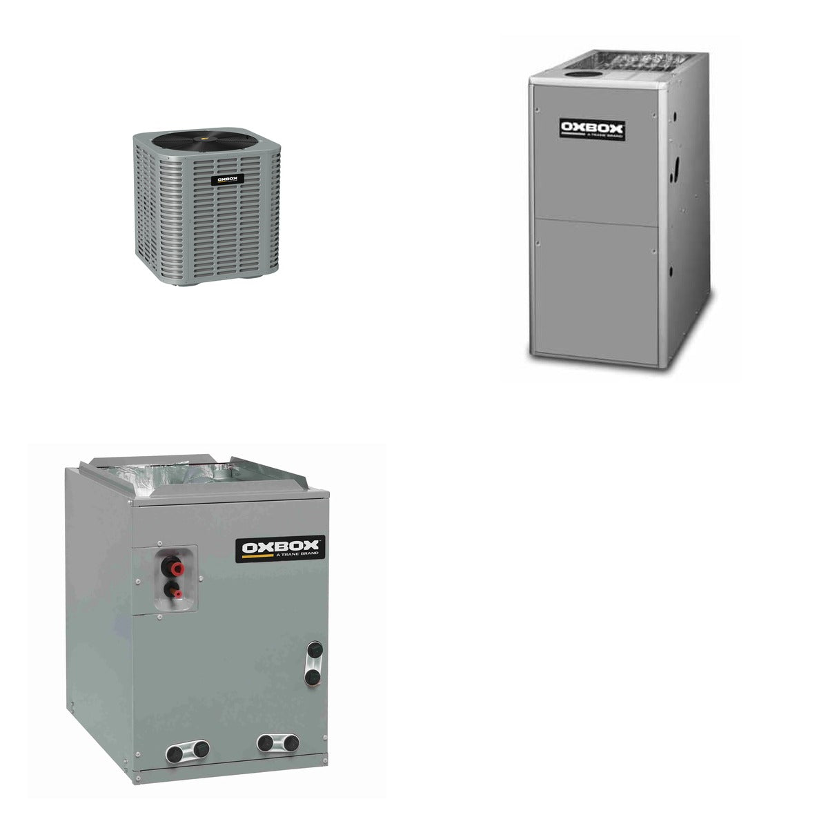 Oxbox Oxbox 3-Ton 36000 BTU R-454B 13.4 SEER2 Gas/Electric Split System - J5AC3036A1000+J801V080CM4SEB+J5MXCC005AC6HC