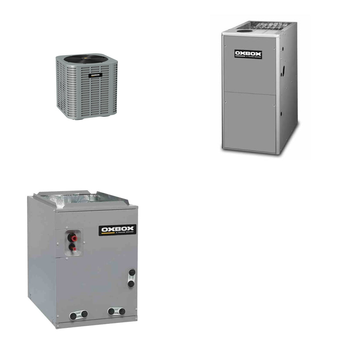 Oxbox Oxbox 3-Ton 36000 BTU R-454B 13.4 SEER2 Gas/Electric Split System - J5AC3036A1000+J801V080BM4SEB+J5GXCB004AC6HU