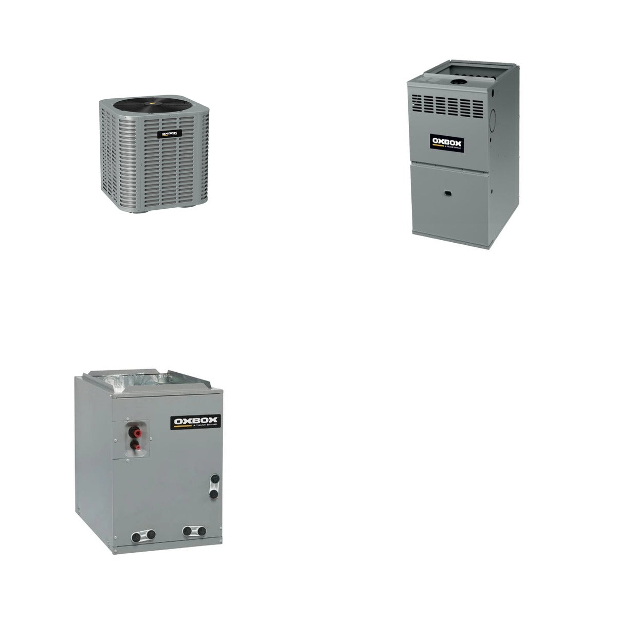 Oxbox Oxbox 4-Ton 48000 BTU R-454B 13.4 SEER2 Gas/Electric Split System - J5AC3048A1000+J801V100CM5SEB+J5MXCC009AC6HC