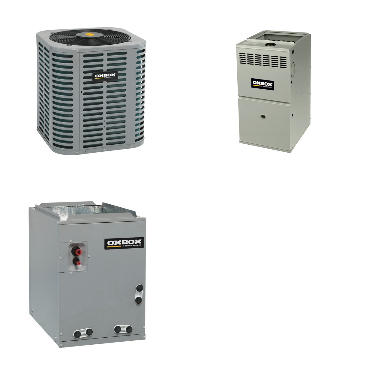 Oxbox Oxbox 2-Ton 24000 BTU R-454B 14.3 SEER2 Dual Fuel Split System - J5HP5024A1000+J801V060BM4SEA+J5MXCB004AC6HC