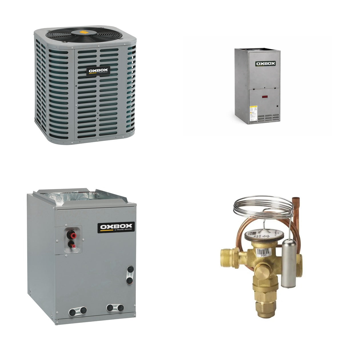 Oxbox Oxbox 2.5-Ton 30000 BTU R-454B 14.3 SEER2 Dual Fuel Split System - J5HP5030A1000+J962V060BU3SA+J5MXCB004AC6HC+5AYTXVH3A1836A