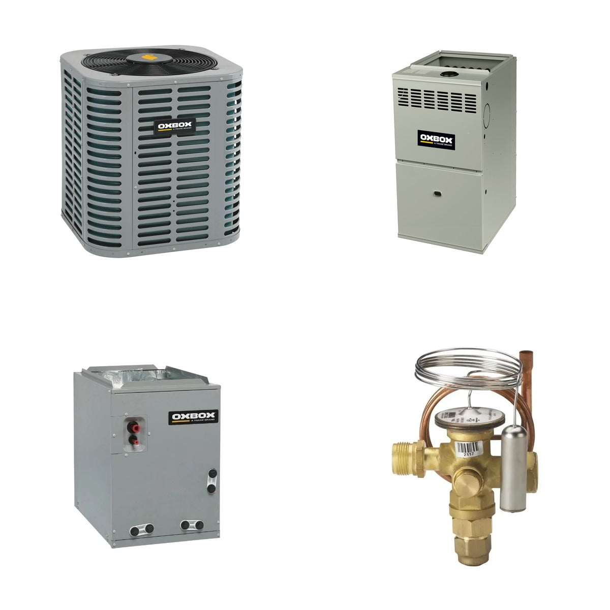 Oxbox Oxbox 2.5-Ton 30000 BTU R-454B 14.3 SEER2 Dual Fuel Split System - J5HP5030A1000+J801V060BM4SEA+J5MXCB016AC6HC+5AYTXVH3A1836A