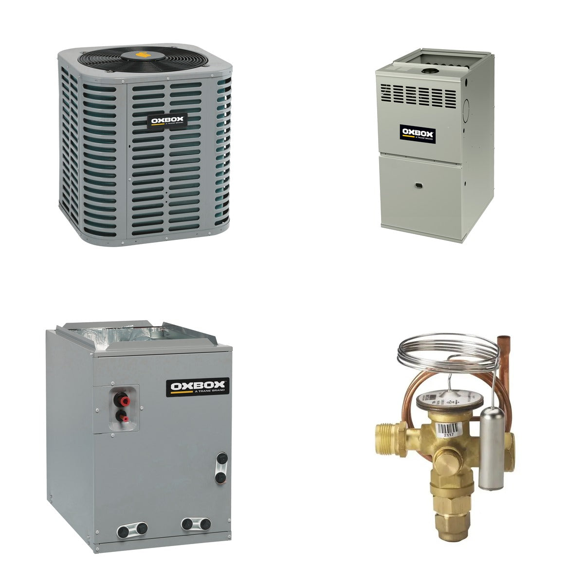 Oxbox Oxbox 2.5-Ton 30000 BTU R-454B 14.3 SEER2 Dual Fuel Split System - J5HP5030A1000+J801V060BM4SEA+J5MXCB004AC6HC+5AYTXVH3A1836A