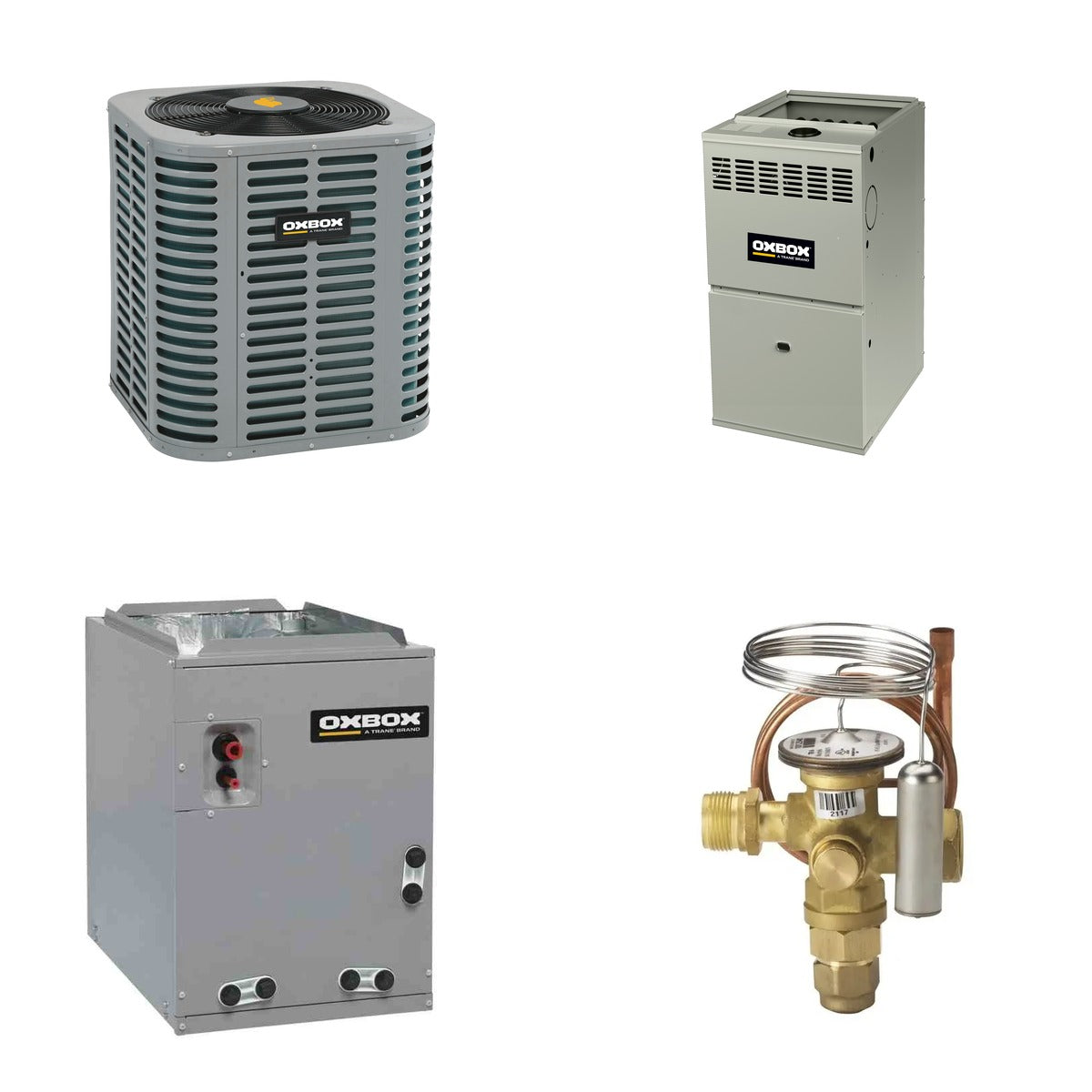 Oxbox Oxbox 2.5-Ton 30000 BTU R-454B 14.3 SEER2 Dual Fuel Split System - J5HP5030A1000+J801V060BM4SEA+J5GXCB004AC6HU+5AYTXVH3A1836A