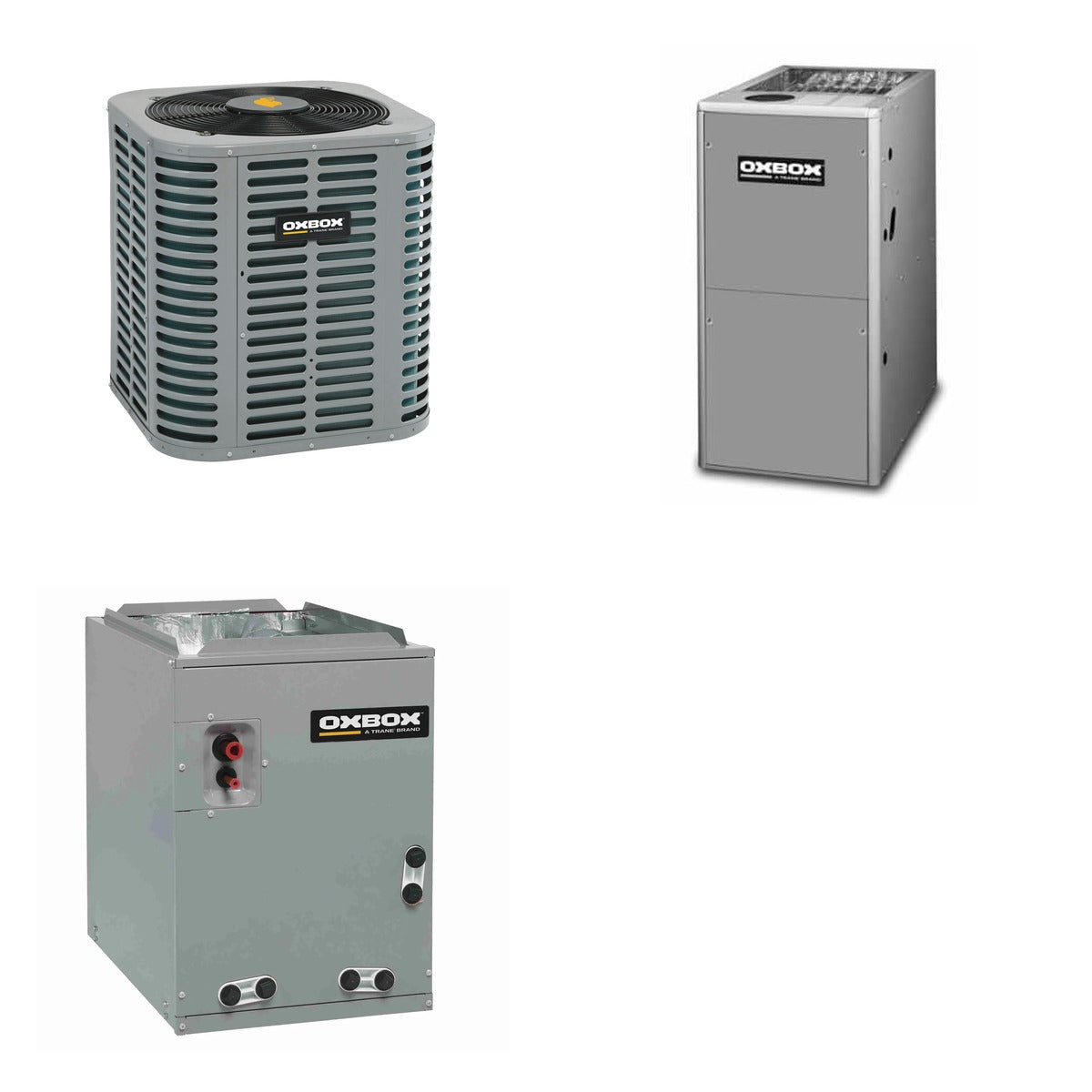 Oxbox Oxbox 2.5-Ton 30000 BTU R-454B 14.3 SEER2 Dual Fuel Split System - J5HP5030A1000+J801V080CM4SEB+J5MXCC005AC6HC