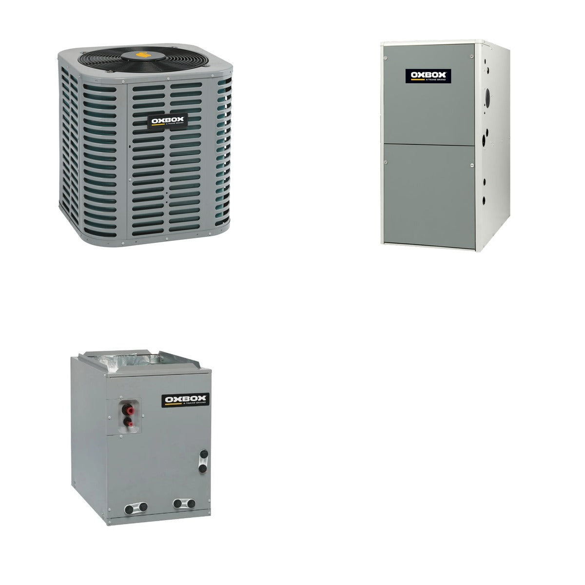 Oxbox Oxbox 4-Ton 48000 BTU R-454B 14.3 SEER2 Dual Fuel Split System - J5HP5048A1000+J962V100DU5SA+J5MXCD010AC6HC