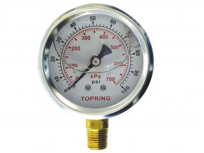 CAMPBELL Campbell pg1t-l-ssb 2 in Liquid Filled Pressure Gauge