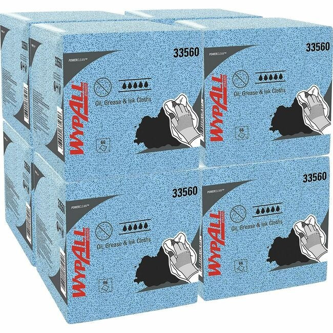 KIMBERLY-CLARK Kimberly-Clark KCC33560 WypAll oil, grease and ink cloths (66/pack, 8 packs/case) KCC55300