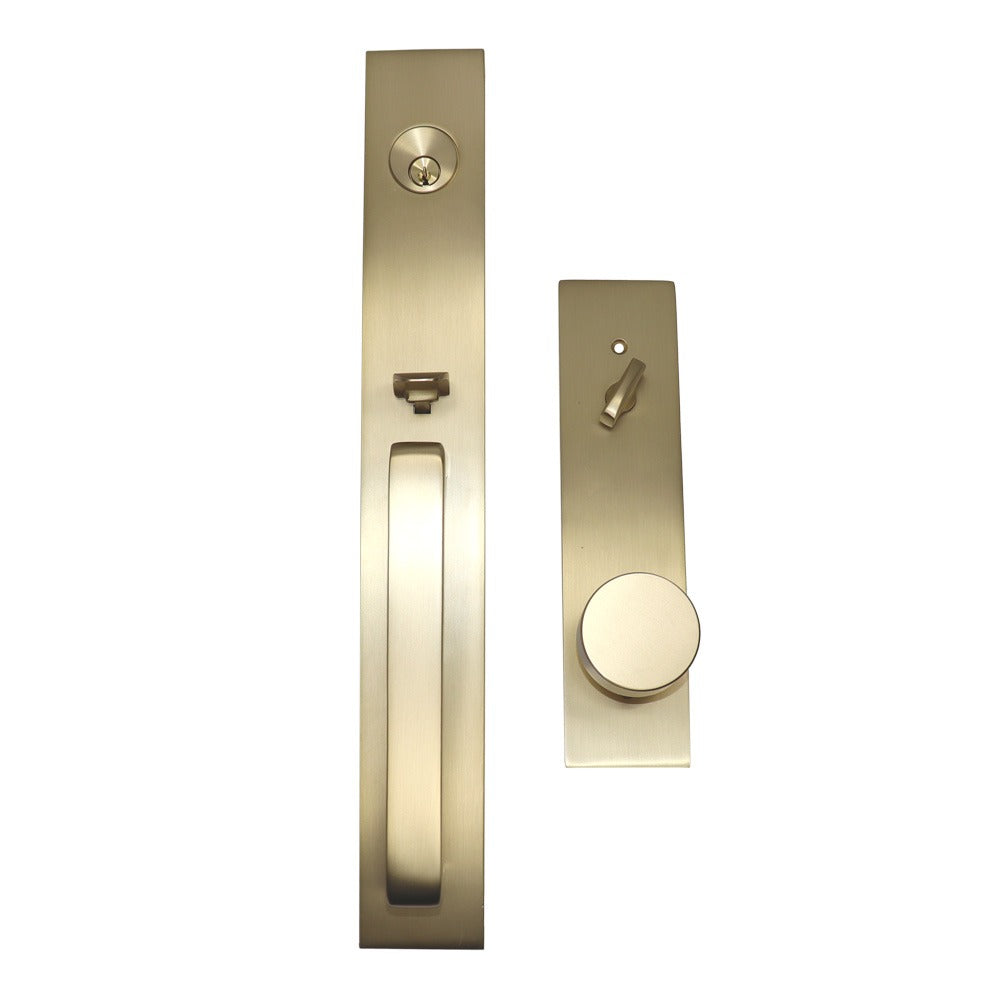EMTEK Emtek 4819ROUUS4 Single Cylinder Tubular Handleset Satin Brass