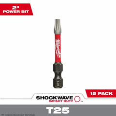 MILWAUKEE Milwaukee 48-32-5015 T25 Impact Power Bits 2in 15 Pack