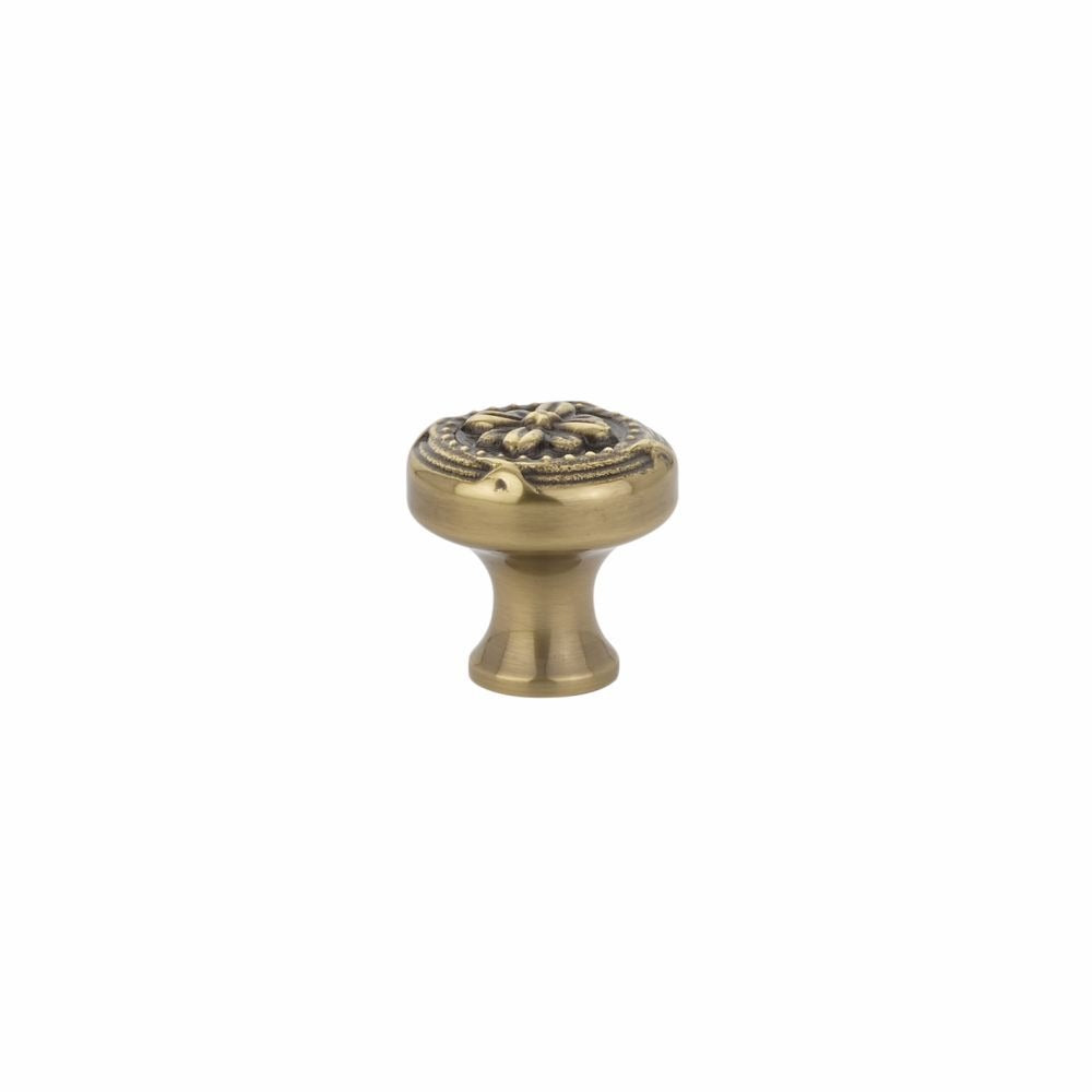 EMTEK Emtek 86277US7 Ribbon and Reed Cabinet Knob French Antique Brass