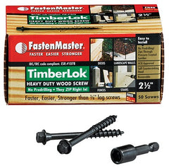 FASTENMASTER Omg Inc FMTLOK212-50 Heavy Duty Wood Screw 2.5in 50pk