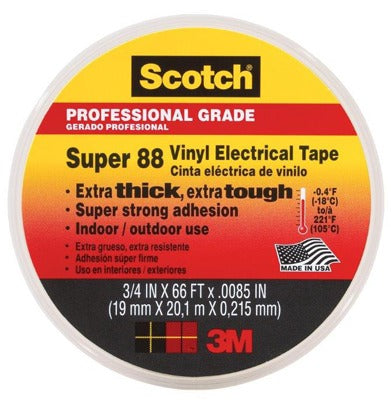 3M 3M 6143-BA-100 Vinyl Electrical Tape 0.75in X 66ft 10 Pack