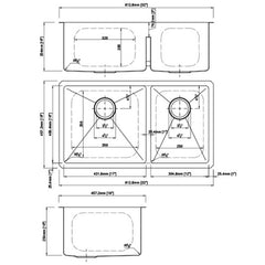 DAKOTA Dakota Plumbing Products DSM-6040LDGBK Undermount Kitchen Sink