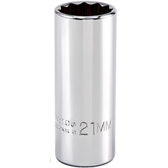 PROTO Proto J5021M Deep Hand Socket 21mm 12-point 3/8 Drive