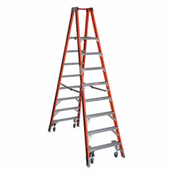 WERNER Werner pt7408-4c Twin Platform Stepladder 8 Ft 300 Lb