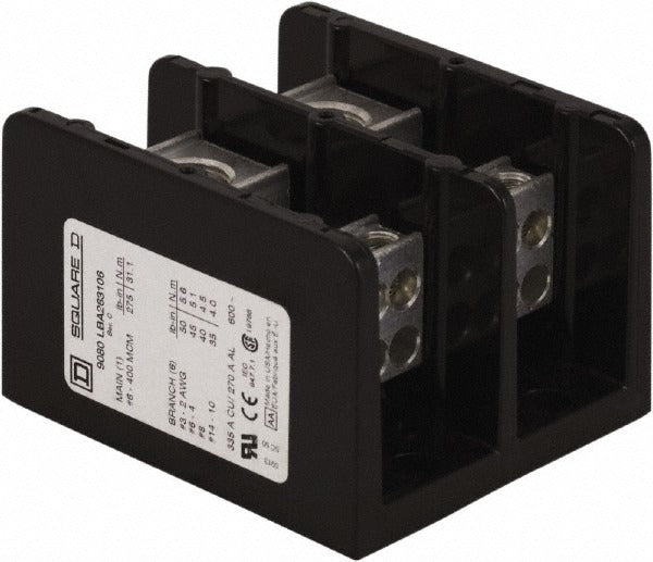 SCHNEIDER ELECTRIC Square D 9080LBA263106 Power Distribution Block 2P 600V