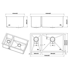 DAKOTA Dakota Plumbing Products DSM-3070GBK Undermount Kitchen Sink
