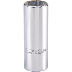 PROTO Proto J5322M Deep Hand Socket 22mm 12-point 1/2 Drive