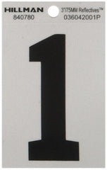HILLMAN Hillman Fasteners 840780 Mylar House Number 1 3in Black Silver