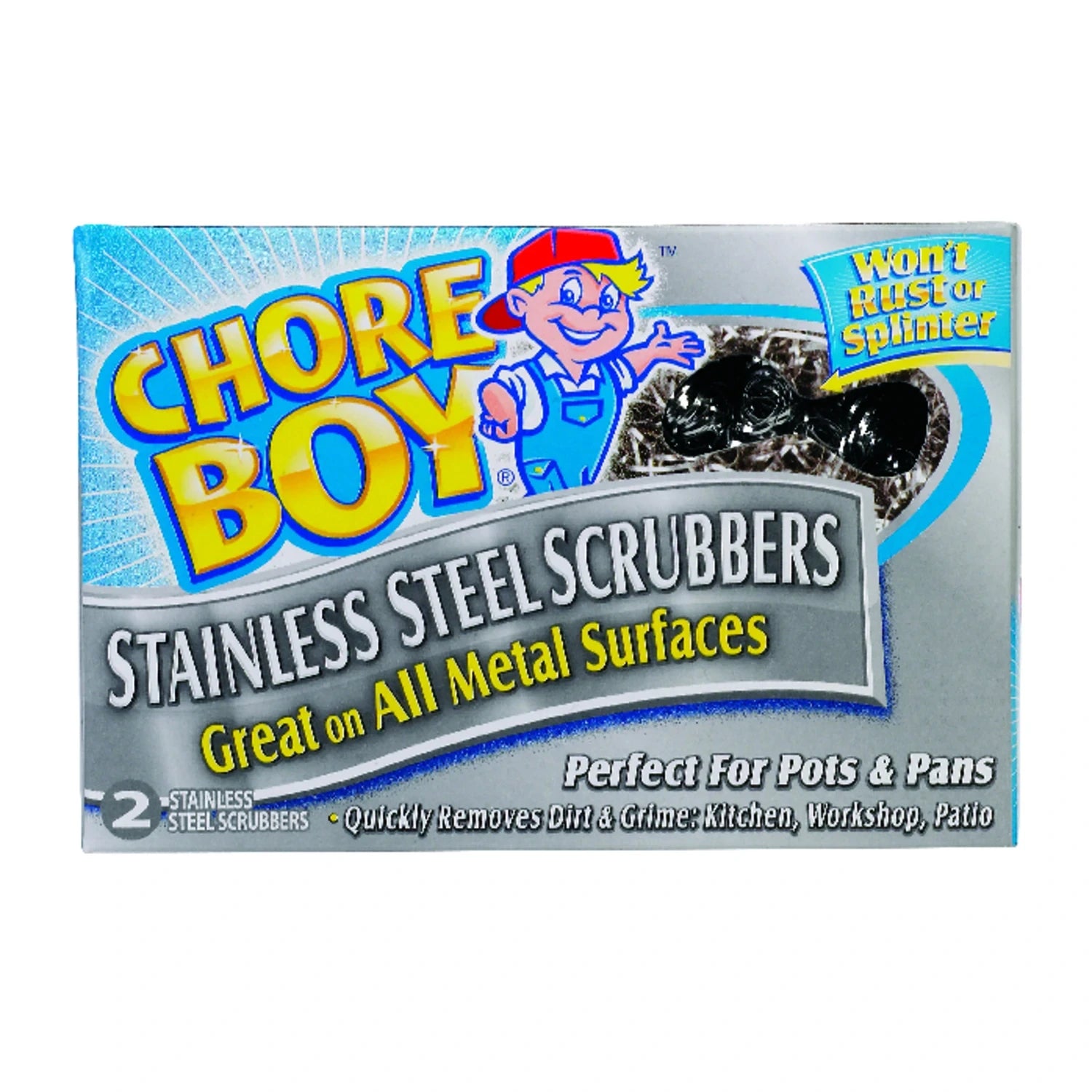 CHORE BOY Chore Boy 86209618941 Stainless Steel Scouring Pad 2-Count