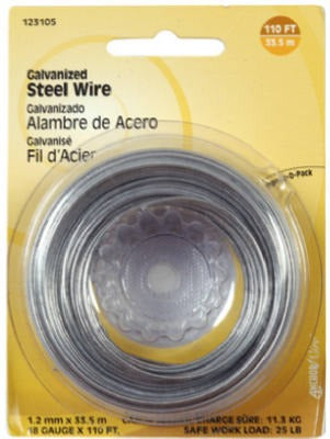 HILLMAN Hillman Fasteners 123105 Galvanized Wire 18 Gauge 110 Feet