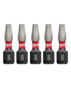 MILWAUKEE Milwaukee 48-32-4605 SHOCKWAVE Impact Square Recess #2 Insert Bits 5 Pack