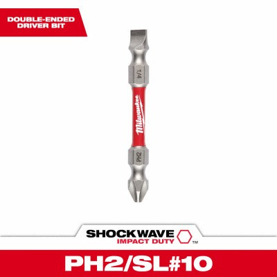 MILWAUKEE Milwaukee 48-32-4310 Double Ended Impact Bit PH2 Slotted 3 Pack