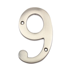 PAMEX Pamex DD074S9SN House Number 9 4in Satin Nickel