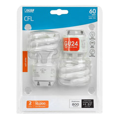 FEIT ELECTRIC Feit Electric BPESL13T/GU24/2/HDRP Mini Twist GU24 CFL 13W (2-Pack) 60W Replacement