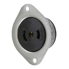 Hubbell Wiring Device-Kellems HBL7487 HWD 1-Phase Heavy Duty Flanged Midget Non-Grounding Standard Screw Mount Locking Receptacle