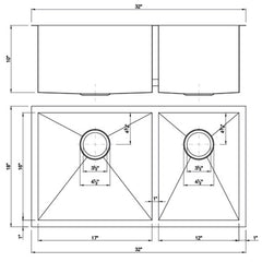 DAKOTA Dakota Plumbing Products DSZ-6040CP Undermount Kitchen Sink