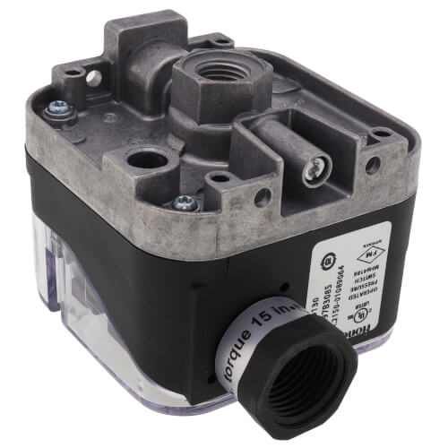 HONEYWELL Honeywell Thermal Solutions FS C6097B3085 Pressure Switch 12-60wc 30-150mbar 8.5 Psi/600mbar Max Auto Recycle Breaks N.c. On Pressure Rise 1/4 Npt Internal Thread Mount 1/2 Electrical Connection Replaces C6097B1085