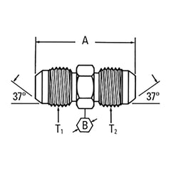 EATON Eaton 2027-6-6S Female Jic 37 Swivel Union 0.38in Od
