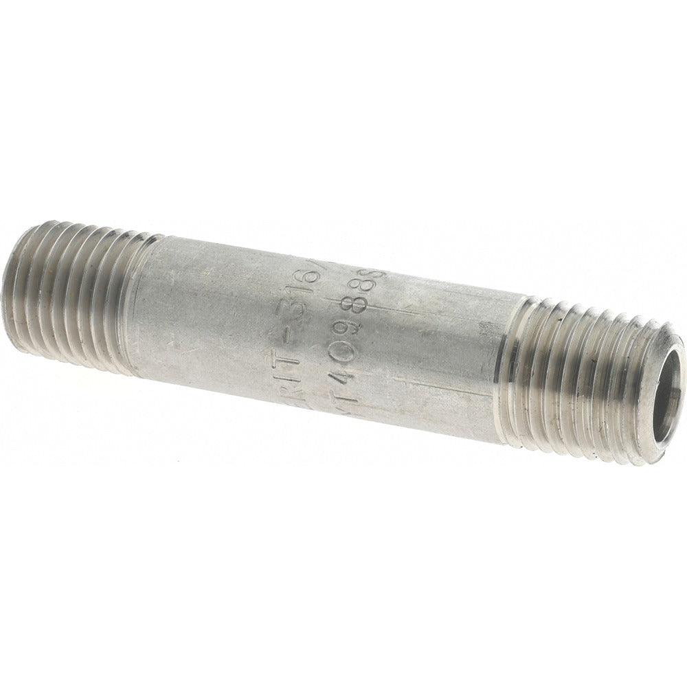 MERIT BRASS Merit Brass 6504-250 Ss Pipe Nipple 1/4 in Sch 80 316 316L
