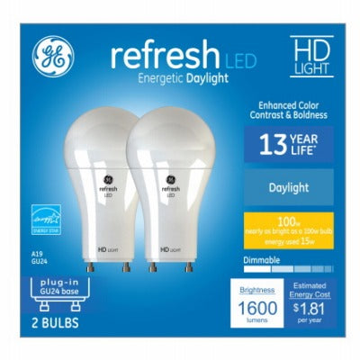 GE G E Lighting 93129021 Led A19 Relax Bulb 15W GU24 2 Pack