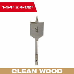MILWAUKEE Milwaukee 48-27-0015 Flat Boring Bit 1.25 Inches 6 Pack