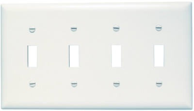 LEGRAND Pass Seymour SP4WU 4 Gang Toggle Wall Plate White