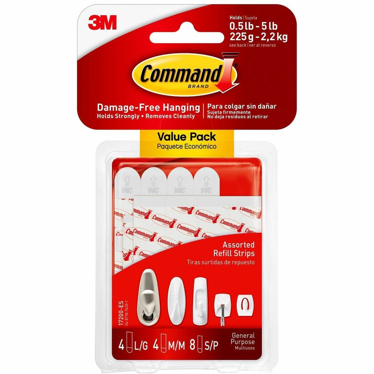 3M 3M MMM1720016ESF Command Mounting Strip 16 Pack 1720016ESF