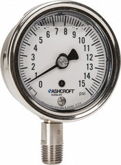 ASHCROFT Ashcroft 94473 Pressure Gauge 0-15 Psi 2.5in Dial Npt