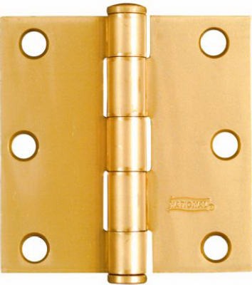 NATIONAL HARDWARE National Mfg N186-908 3x3 Residential Hinge Dull Brass 2 Pack