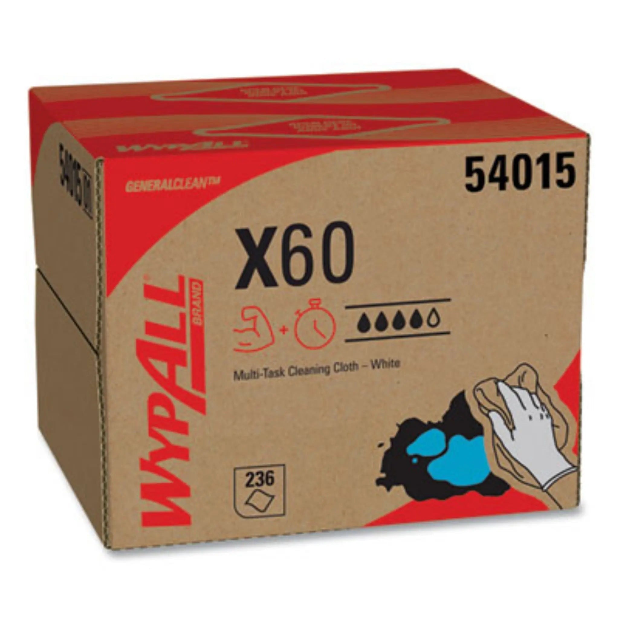 KIMBERLY-CLARK Kimberly-Clark KCC54015 General Clean X60 Cloths (12.5 x 16.8 / Carton of 236)