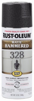 RUST-OLEUM Rust-oleum 300607 Hammered Spray Paint 12 Oz Black Matte