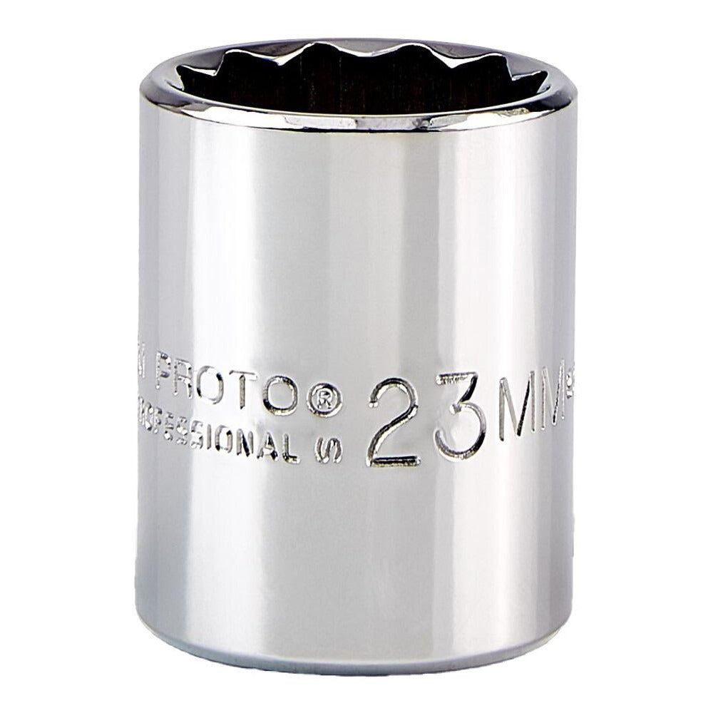 PROTO Proto J5423M 23mm 12-point 1/2 in Drive Hand Socket