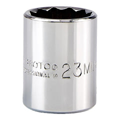 PROTO Proto J5423M 23mm 12-point 1/2 in Drive Hand Socket
