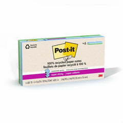 3M 3M MMMR330R6SST Post-it Super Sticky Adhesive Note 3 inches x 3 inches 6-Pack (420 Sheets)